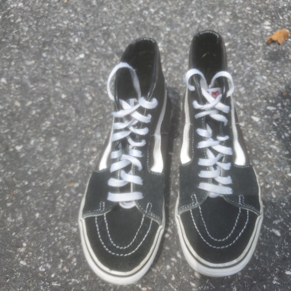Vans old skool high top black suede skating shoes